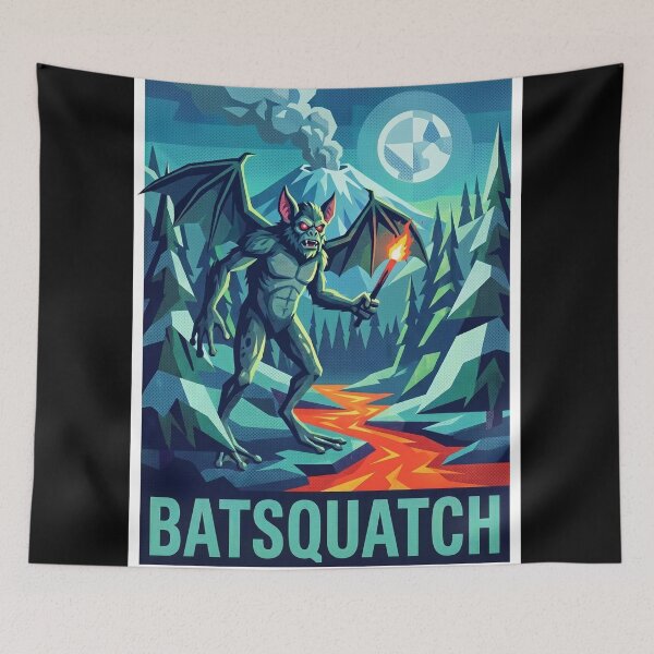 Item preview, Batsquatch – The Winged Cryptid of Mount St. Helens Pop Art Poster designed and sold by redsharkuk.