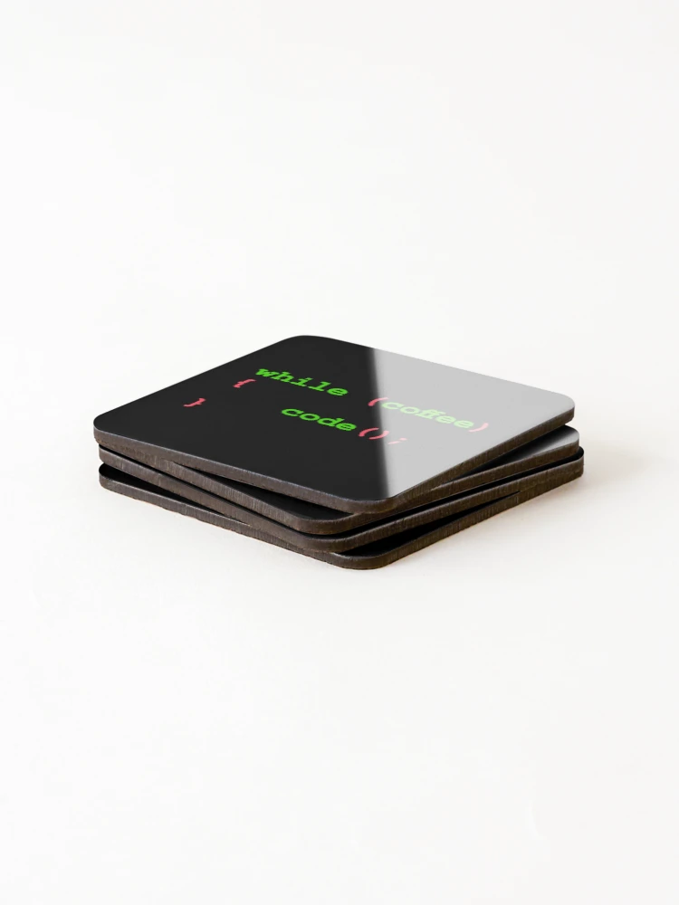 Thumbnail 4 of 5, Coasters (Set of 4), Developers: while coffee code designed and sold by LittleGreyMan2026.