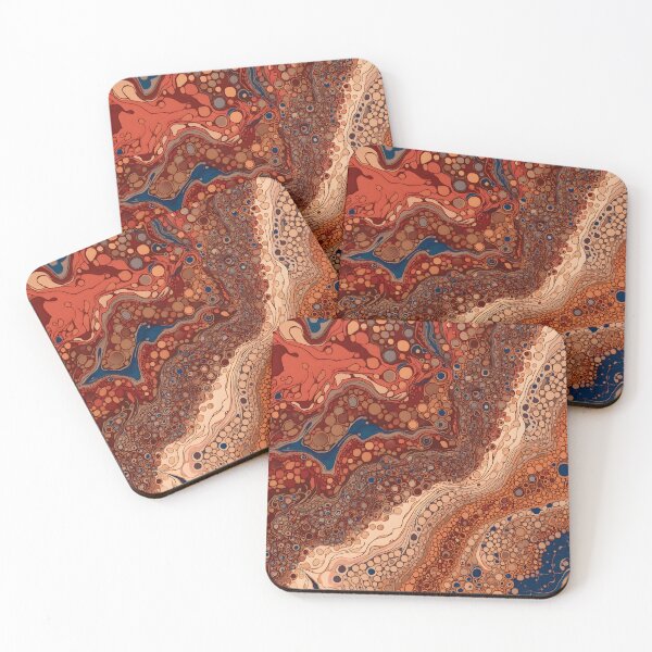 Item preview, Earth Tone Pebble River Fluid Cellular Abstract Art designed and sold by GrinGalore.