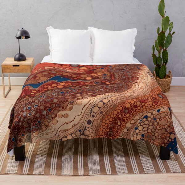 Item preview, Earth Tone Pebble River Fluid Cellular Abstract Art designed and sold by GrinGalore.