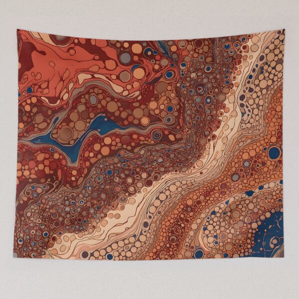 Item preview, Earth Tone Pebble River Fluid Cellular Abstract Art designed and sold by GrinGalore.