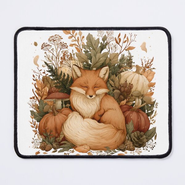 Item preview, Sleeping Autumn Fox – Cozy Cottagecore Halloween Storybook Illustration designed and sold by KAM-KAM-STORE.
