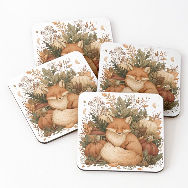Item preview, Sleeping Autumn Fox – Cozy Cottagecore Halloween Storybook Illustration designed and sold by KAM-KAM-STORE.