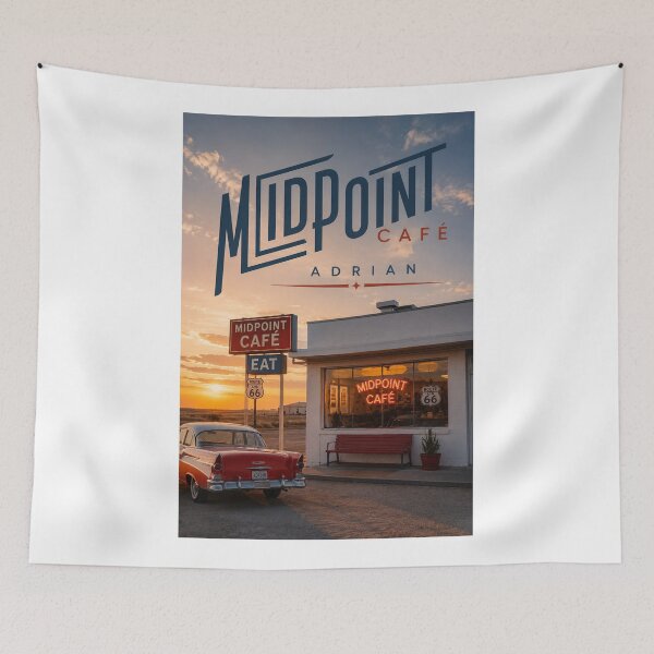 Item preview, Midpoint Café Route 66 Adrian Texas Historic Roadside Landmark designed and sold by Aryabek.