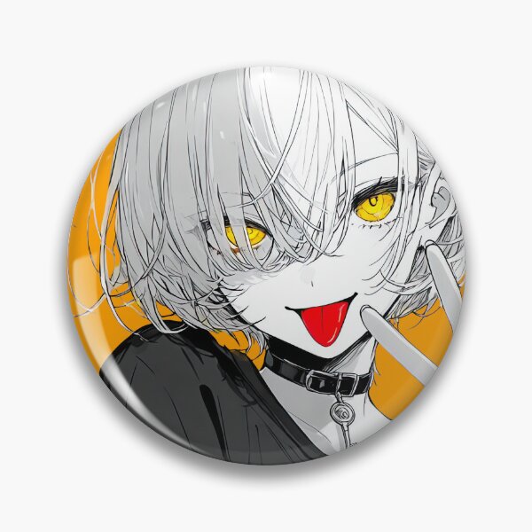 Item preview, Rebellious White-Haired Anime Girl in Yellow Streetwear Jacket designed and sold by Sergii Davydenko.
