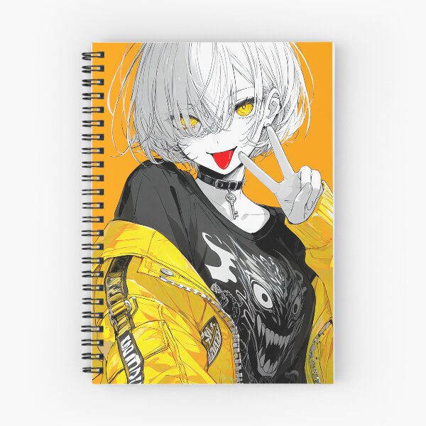 Item preview, Rebellious White-Haired Anime Girl in Yellow Streetwear Jacket designed and sold by Sergii Davydenko.