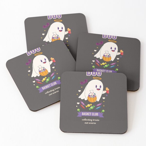 Item preview, Boo Basket Club – Cute Kawaii Ghost Collecting Treats Halloween T-Shirt designed and sold by jananinaveen.