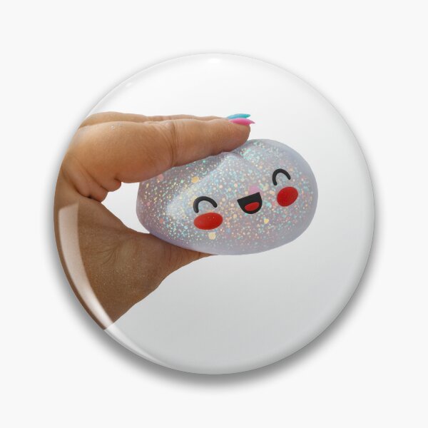 Item preview, White Silver Glitter Kawaii Squishy Dumpling in Hand – Photorealistic Cutout designed and sold by EmeraldeaArt.