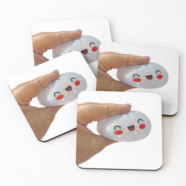 Item preview, White Silver Glitter Kawaii Squishy Dumpling in Hand – Photorealistic Cutout designed and sold by EmeraldeaArt.