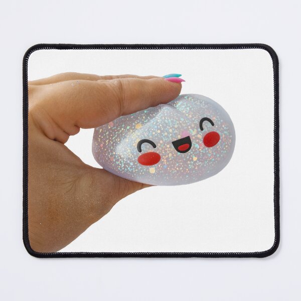 Item preview, White Silver Glitter Kawaii Squishy Dumpling in Hand – Photorealistic Cutout designed and sold by EmeraldeaArt.