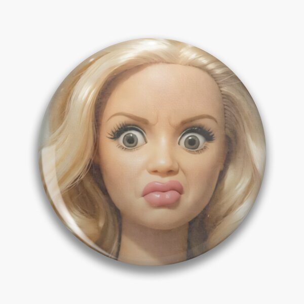 Item preview, Funny Shocked Blonde Doll Face Wavy Hair Disgusted Meme designed and sold by Devilians92.