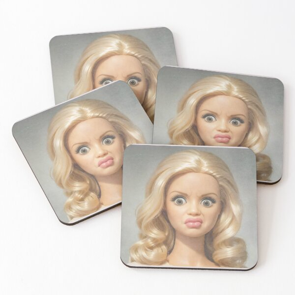 Item preview, Funny Shocked Blonde Doll Face Wavy Hair Disgusted Meme designed and sold by Devilians92.