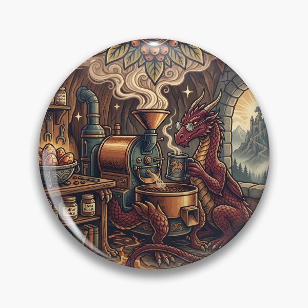 Item preview, Cozy Red Dragon Coffee Roaster Vintage Fantasy Merch Design designed and sold by MARKm2002m.
