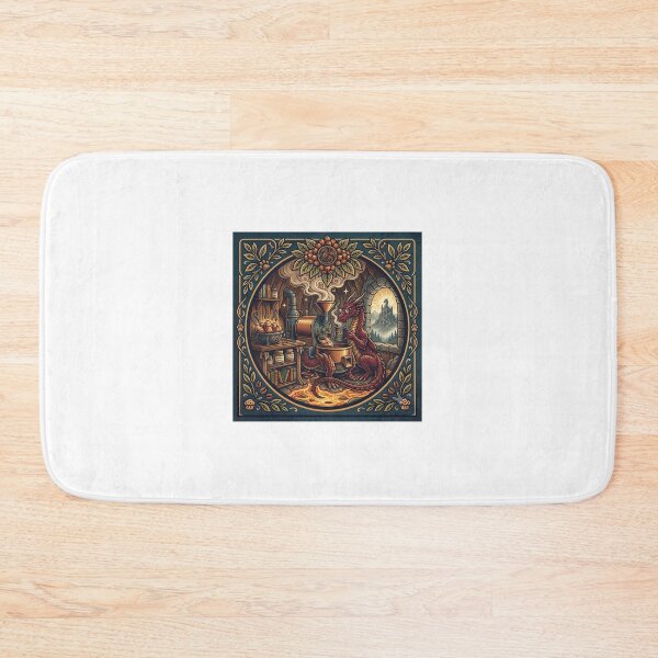 Item preview, Cozy Red Dragon Coffee Roaster Vintage Fantasy Merch Design designed and sold by MARKm2002m.