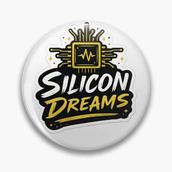 Item preview, Silicon Dreams | Minimal Tech Chip Sticker | Futuristic Typography Design designed and sold by DESPOT07.