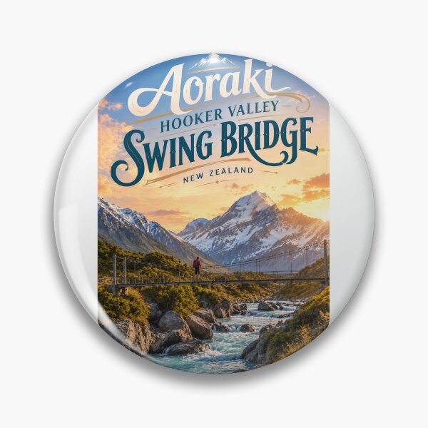 Item preview, Aoraki Hooker Valley Swing Bridge Mount Cook National Park New Zealand designed and sold by Aryabek.