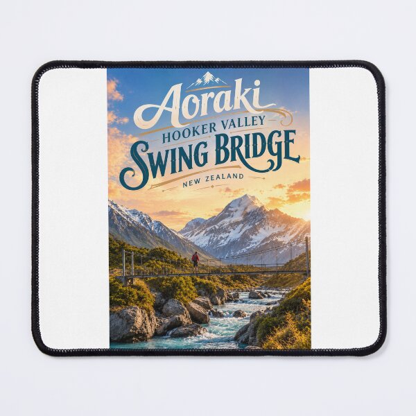 Item preview, Aoraki Hooker Valley Swing Bridge Mount Cook National Park New Zealand designed and sold by Aryabek.