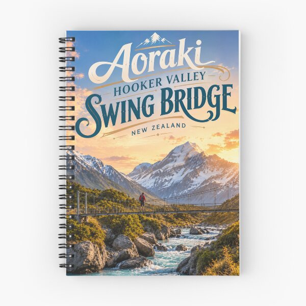 Item preview, Aoraki Hooker Valley Swing Bridge Mount Cook National Park New Zealand designed and sold by Aryabek.