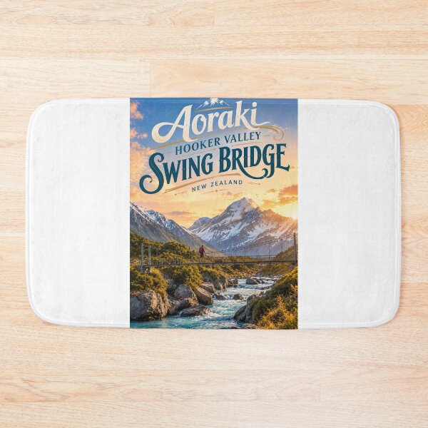Item preview, Aoraki Hooker Valley Swing Bridge Mount Cook National Park New Zealand designed and sold by Aryabek.