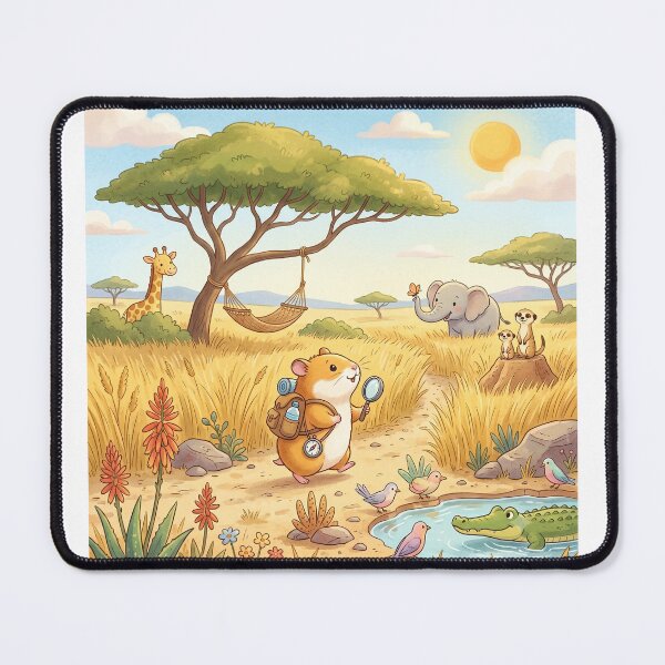 Item preview, Cute Hamster Explorer African Savanna Safari Adventure Graphic Design designed and sold by MARKm2002m.