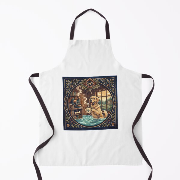 Item preview, Golden Retriever Coffee Lover Cozy Flooded Cafe Vintage Design designed and sold by MARKm2002m.