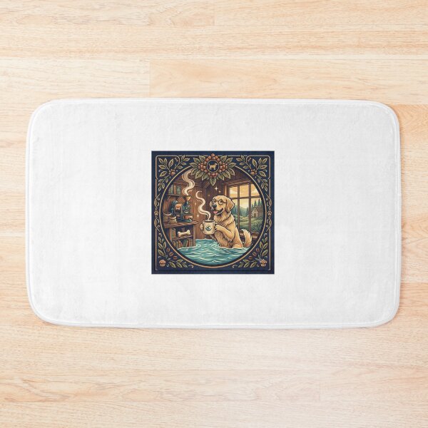 Item preview, Golden Retriever Coffee Lover Cozy Flooded Cafe Vintage Design designed and sold by MARKm2002m.