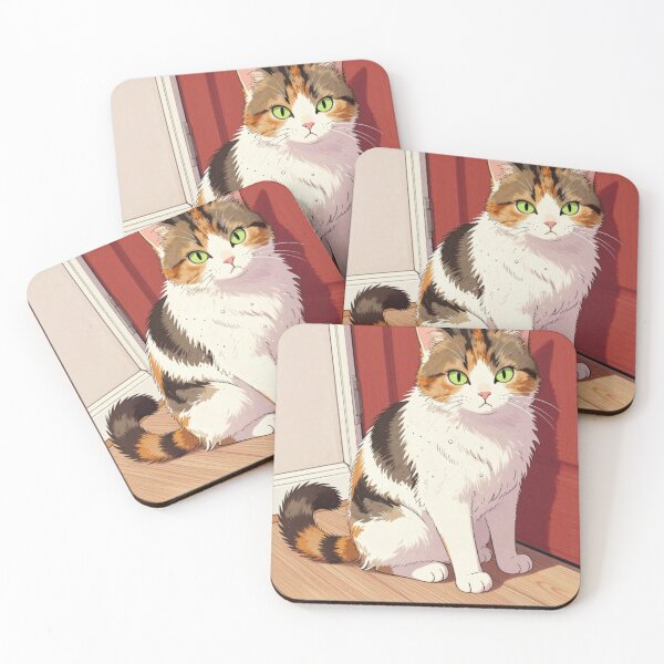 Item preview, Adorable Calico Cat Wallpaper designed and sold by KUHATLIKHA.