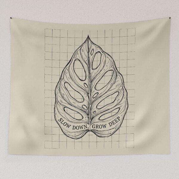 Item preview, Monstera Grid Lines - Boho Botanical designed and sold by bapupa.