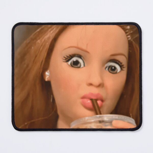 Item preview, Funny Shocked Doll Sipping Iced Coffee Drama Meme designed and sold by Devilians92.