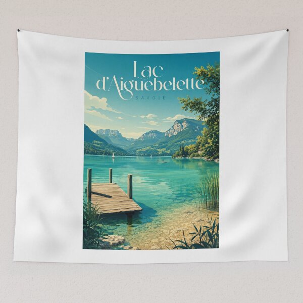 Item preview, Lac d'Aiguebelette Savoie French Alps Lakeside Panorama designed and sold by Aryabek.