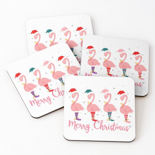 Item preview, Flamingo Merry Christmas Pink Santa Hats designed and sold by lht6474.