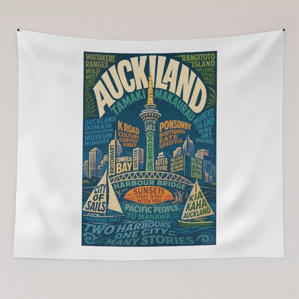 Item preview, Auckland Skyline Sky Tower Harbour Bridge City of Sails New Zealand designed and sold by Aryabek.
