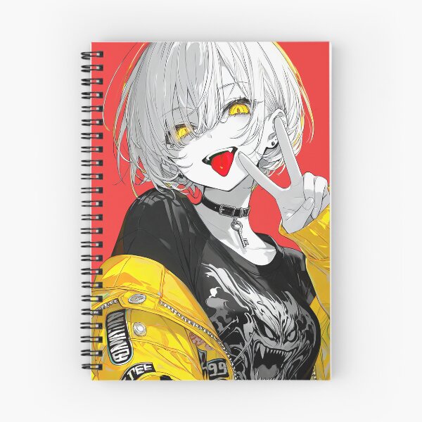 Item preview, Rebellious White-Haired Anime Girl in Yellow Streetwear Jacket designed and sold by Sergii Davydenko.
