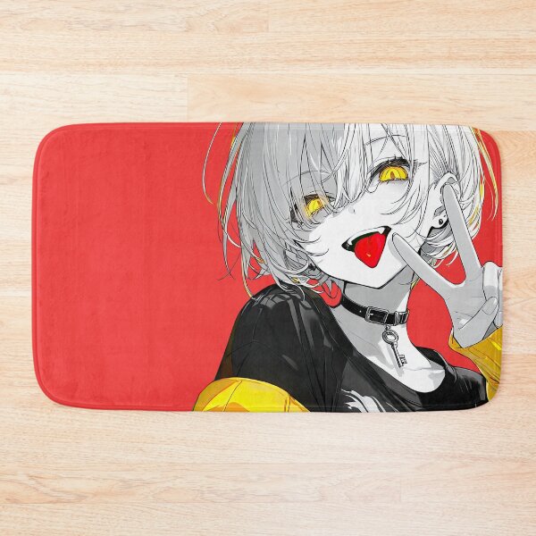 Item preview, Rebellious White-Haired Anime Girl in Yellow Streetwear Jacket designed and sold by Sergii Davydenko.