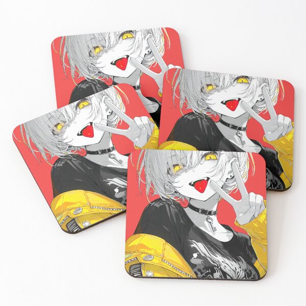 Item preview, Rebellious White-Haired Anime Girl in Yellow Streetwear Jacket designed and sold by Sergii Davydenko.