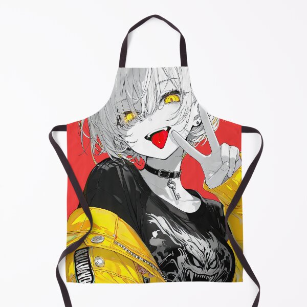 Item preview, Rebellious White-Haired Anime Girl in Yellow Streetwear Jacket designed and sold by Sergii Davydenko.