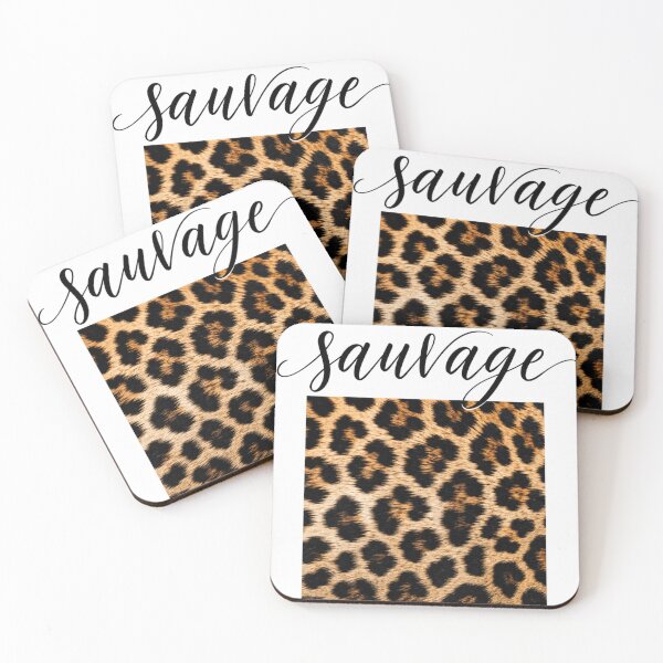 Item preview, Sauvage Leopard Print Square – Minimalist Fashion Typography Wall Art designed and sold by nouhaZN.