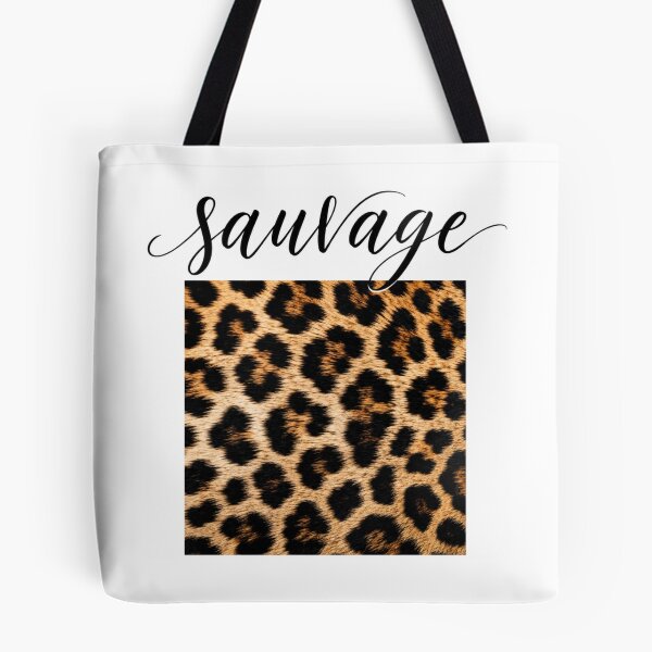 Item preview, Sauvage Leopard Print Square – Minimalist Fashion Typography Wall Art designed and sold by nouhaZN.
