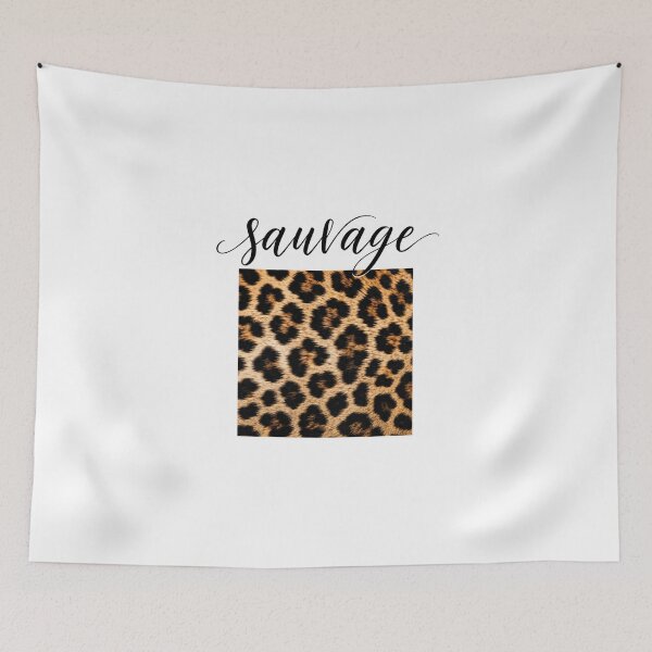 Item preview, Sauvage Leopard Print Square – Minimalist Fashion Typography Wall Art designed and sold by nouhaZN.