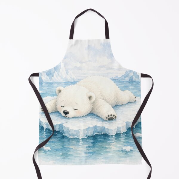 Item preview, Sleepy Polar Bear on Melting Ice Floe Watercolor | Cute Arctic Bear designed and sold by Snikdha.