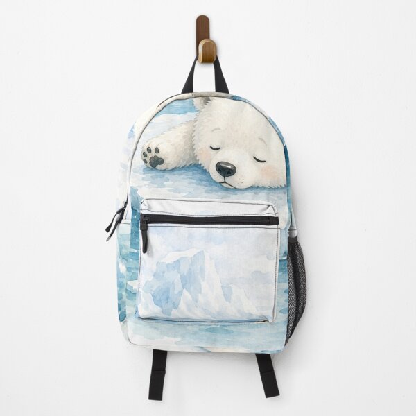 Item preview, Sleepy Polar Bear on Melting Ice Floe Watercolor | Cute Arctic Bear designed and sold by Snikdha.