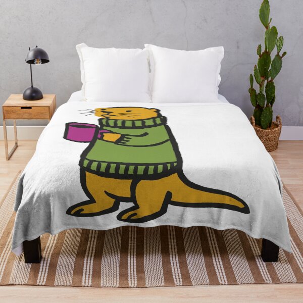 Item preview, Cozy Otter with a Coffee Mug designed and sold by johnmardike13.