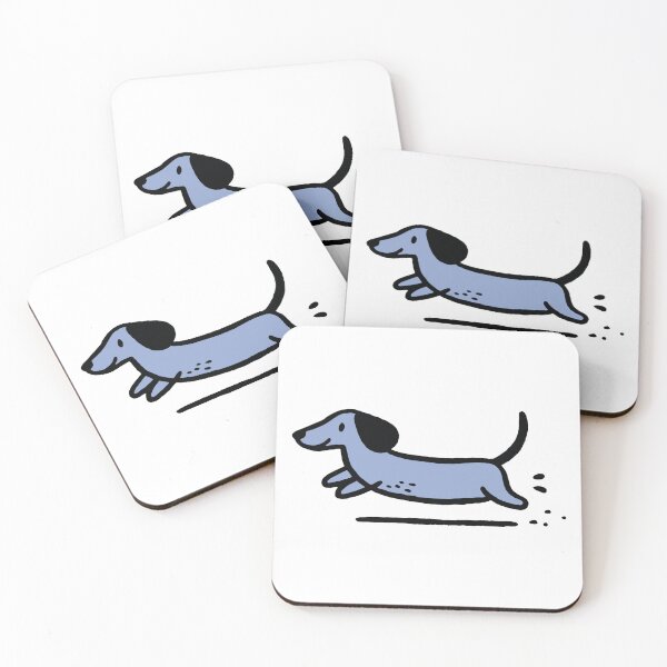 Item preview, Happy Running Dachshund Cute Minimalist Wiener Dog designed and sold by johnmardike13.
