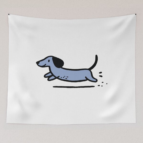 Item preview, Happy Running Dachshund Cute Minimalist Wiener Dog designed and sold by johnmardike13.