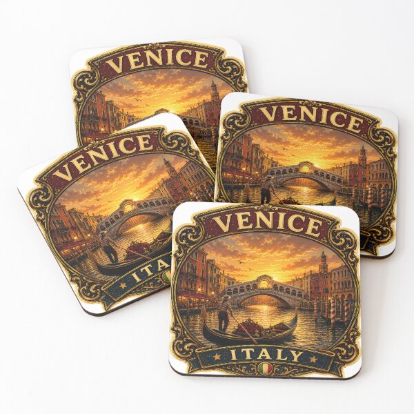 Item preview, Venice Italy Vintage Travel Badge Sticker | Rialto Bridge Gondola Retro Souvenir designed and sold by DreamPaw Studio.