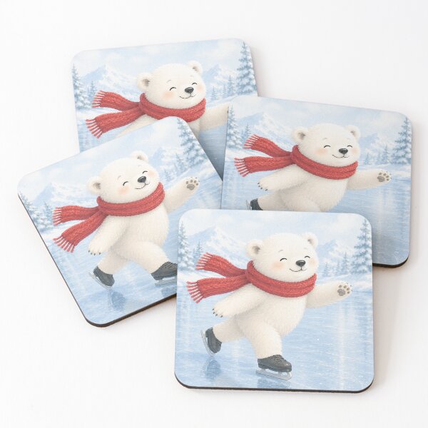 Item preview, Cute Polar Bear Ice Skating | Winter Arctic Bear designed and sold by Snikdha.