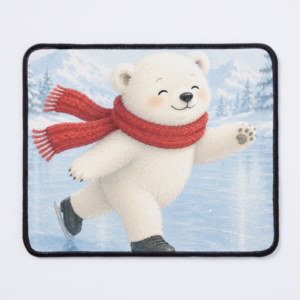 Item preview, Cute Polar Bear Ice Skating | Winter Arctic Bear designed and sold by Snikdha.