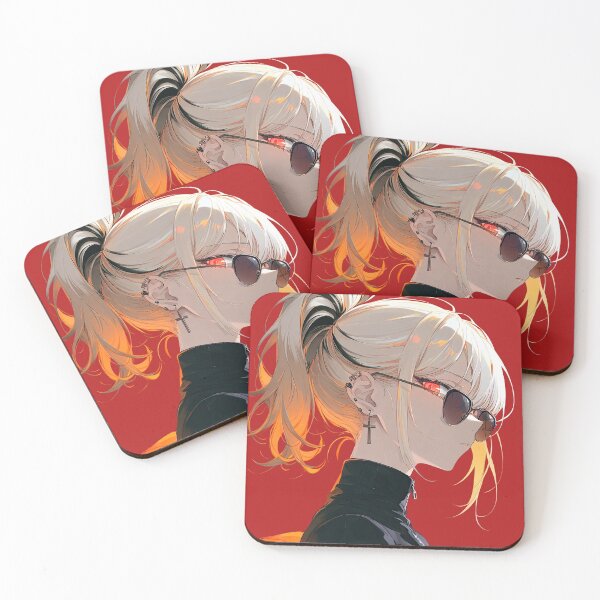Item preview, Blonde Anime Girl with Sunglasses and Orange Quilted Jacket designed and sold by Sergii Davydenko.
