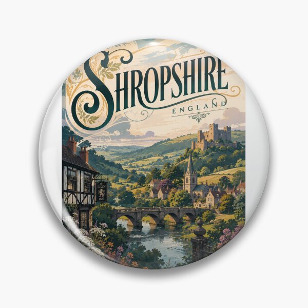 Item preview, Shropshire England Landscape with Ludlow Castle and River Severn designed and sold by StampMyPassport.