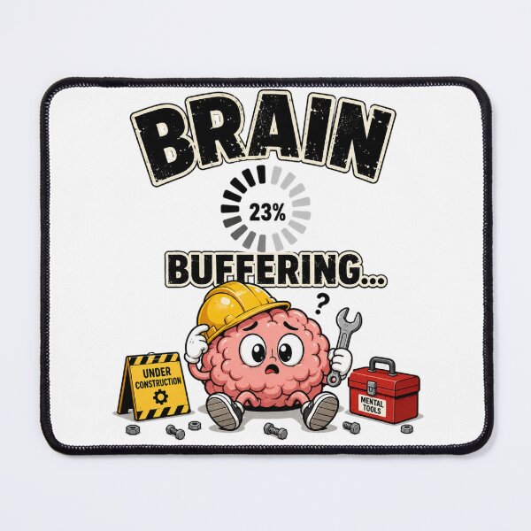 Item preview, Brain Buffering... | Funny Loading Brain Sticker & T-Shirt designed and sold by FuzzDrive.